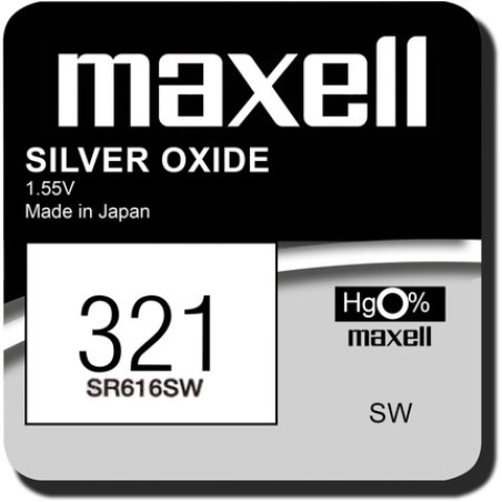 Maxell 321 Silver Oxide Watch Battery Sr616sw 1.55v 1-Pack