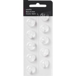 EWANTO miniFit 10 Blister 6mm Double Bass Vent like Oticon Domes for Oticon miniFit Ex-Hearing Aid