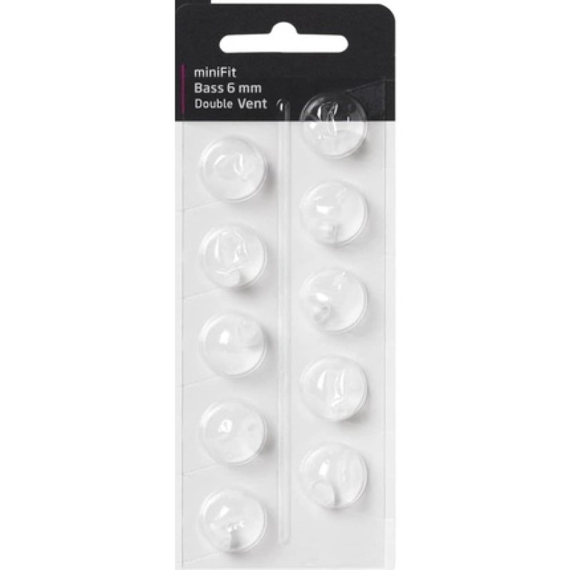 EWANTO miniFit 10 Blister 6mm Double Bass Vent like Oticon Domes for Oticon miniFit Ex-Hearing Aid
