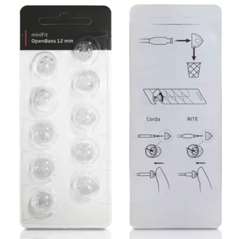 Ewanto Minifit 10 Pack Blister 12 Mm Openbass Ear Tips For Oticon Minifit Hearing Aids