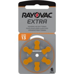 Rayovac 1000x Extra Advanced Gr 13 Hearing Aid Batteries 6-Pack Pr48 Orange 24606 13aux-6xemf