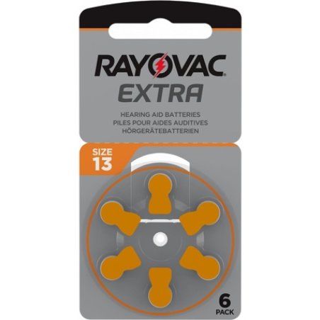 Rayovac 1000x Extra Advanced Gr 13 Hearing Aid Batteries 6-Pack Pr48 Orange 24606 13aux-6xemf