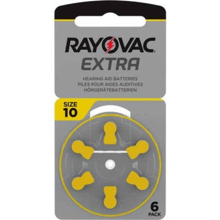 Rayovac 1000x Extra Advanced Gr 10 Hearing Aid Batteries 6-Pack Pr70 Yellow 24610 10aux-6xemf