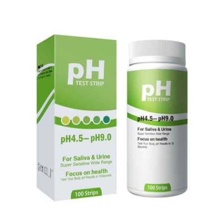 Ewanto Ph Test Strips For Saliva And Urine - Ph 45 To Ph 90, 100 Strips, Highly Sensitive, Wide Measurement Range,