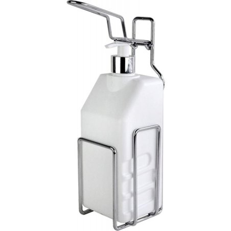 Ewanto Stainless Steel Disinfectant Dispenser Including Wall Mount And 1000 Ml Empty Bottle With Pump Dispenser E014011