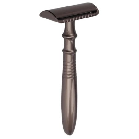 Black Safety Razor Premium Reusable Razor for Classic Stainless Steel Blades Includes 5 Blades Gentle Thorough