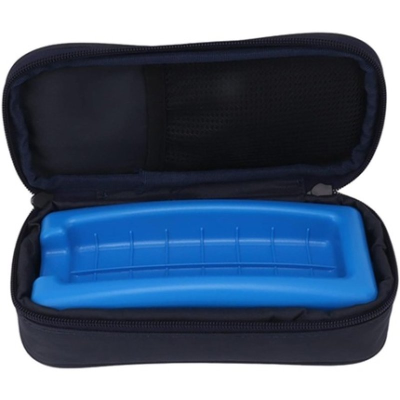 Ewanto Insulin Cooling Bag For 4 Ampoules, Inner Length 15cm With Cooling Element, Dark Blue