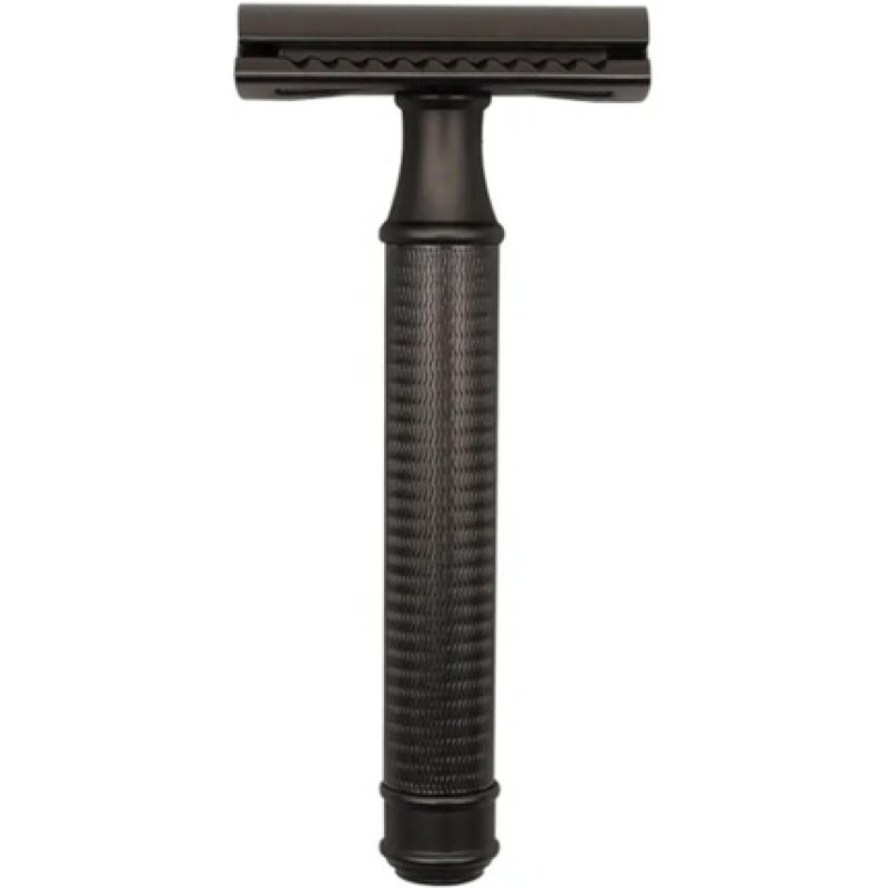 Black Safety Razor Reusable for Classic Stainless Steel Razor Blades Includes 5 Blades Gentle Thorough Skin-Friendly
