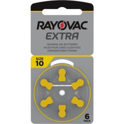 Rayovac 100x Extra Advanced Gr 10 - 6er Blister Horgeratebatterien Pr70 Gelb 24610 10au-6xemf