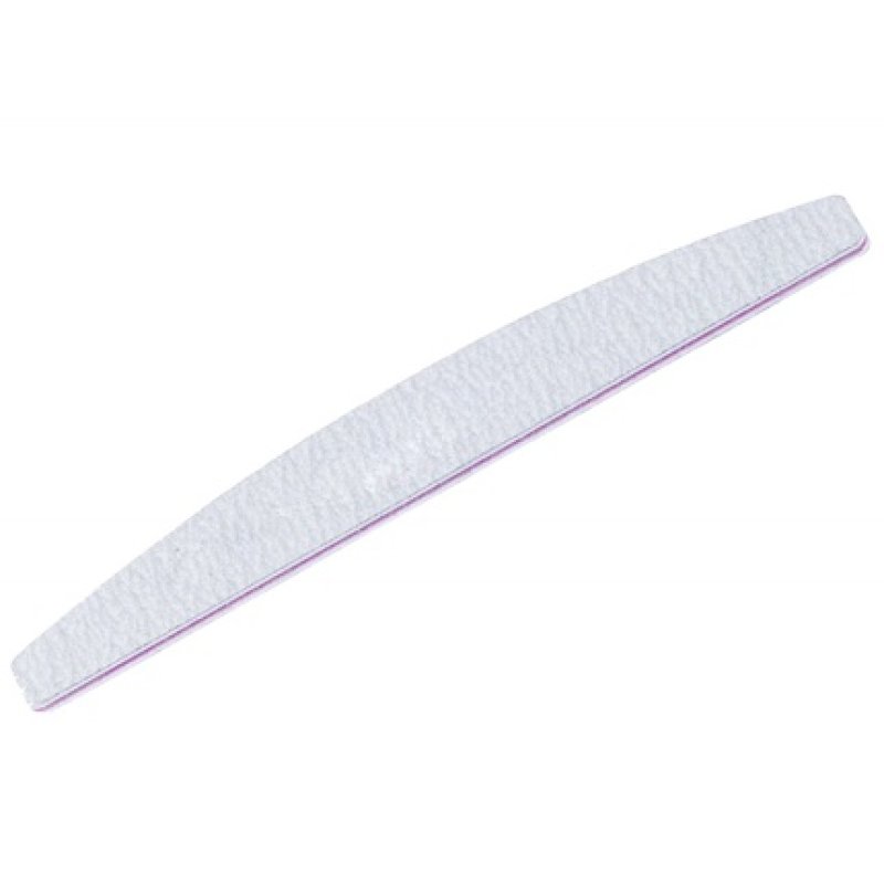 Ewanto Double-Sided Half-Moon Shaped Nail File 179 Mm X 28 Mm X 4 Mm - Washable, 100/180 Grit, Gray Pink