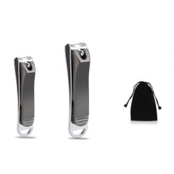 Ewanto Fingernail Clipper And Toenail Clipper Set In Black Velvet Pouch Hh-1