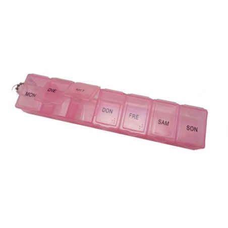 Ewanto Tablet Box Pill Box Medication Box 7 Days With Keychain Pink Bpa-Free Ha-32