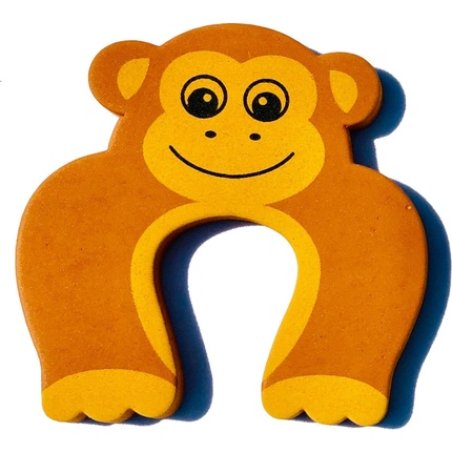 Foam Monkey Door Stopper for Kids and Pets - Brown