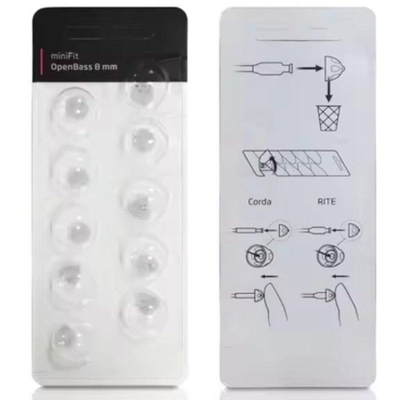 Ewanto Minifit 10 Pack 8 Mm Openbass Ear Tips For Oticon Hearing Aids