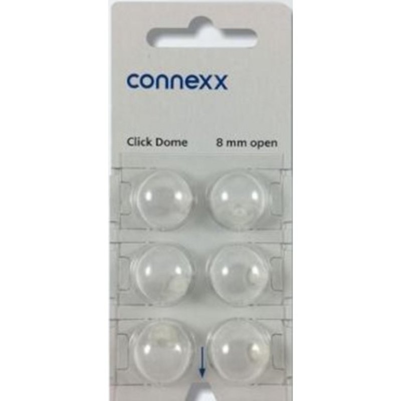 Connexx Click 8 Mm Closed Dome 6-Pack White Hearing Aid Silicone Screen 10426014