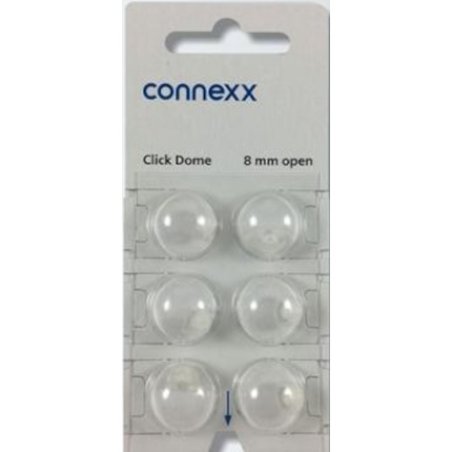 Connexx Click 8 Mm Closed Dome 6-Pack White Hearing Aid Silicone Screen 10426014
