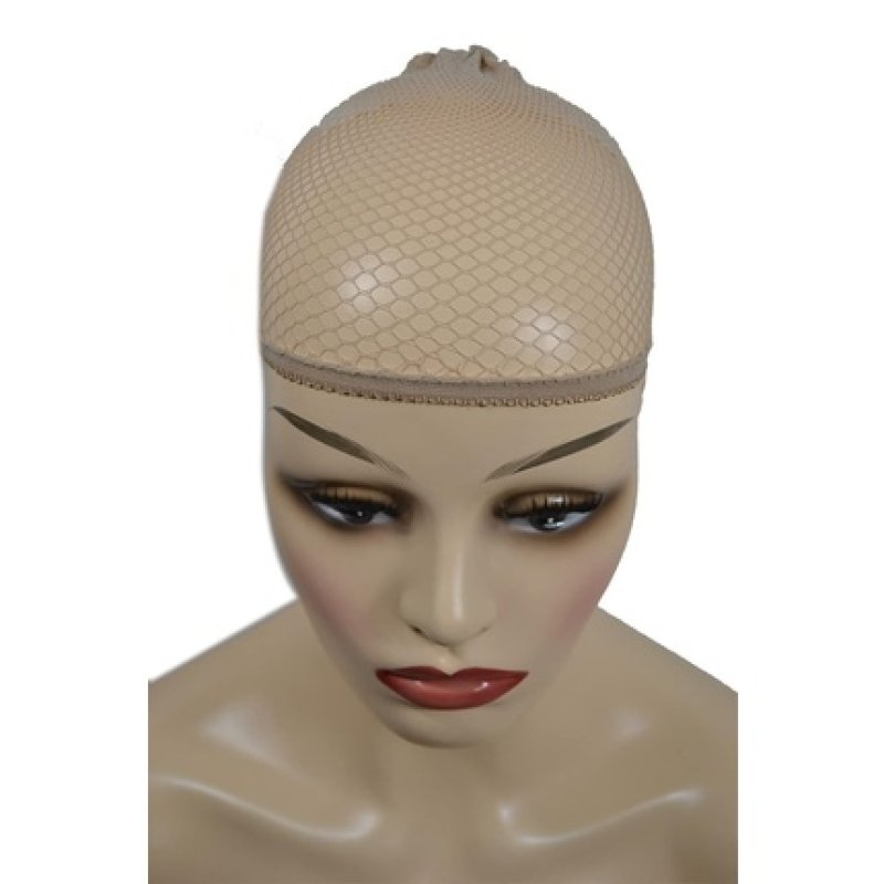 EWANTO Wig Net with Open End in Beige Nylon One Size Beige Hair Net Mesh for Everyday Wigs and Carnival Elastic