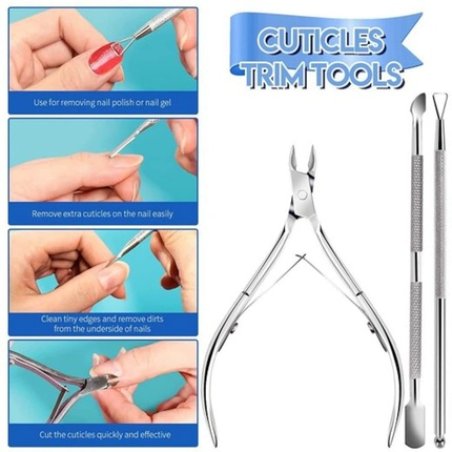 Nail Care Set with 12 Double-Sided Nail Files, Nail Buffer Block, Cuticle Pusher, Cuticle Trimmer, Nail Clipper, and
