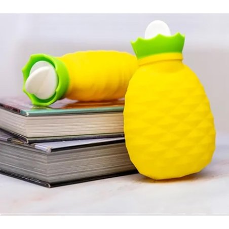 Mini Pineapple Silicone Hot Water Bottle 200ml Hand Warmer for Adults and Children Yellow