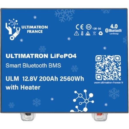 Ultimatron Lifepo4 Lithium Battery Ulm-12-200, 128 Volts, 200 Ampere Hours With Bluetooth And Smart Battery Management