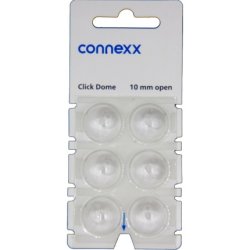 Connexx Click Open 10 Mm Dome 6-Pack Blister White Silicone Hearing Aid Domes