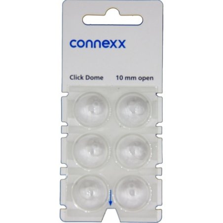 Connexx Click Open 10 Mm Dome 6-Pack Blister White Silicone Hearing Aid Domes