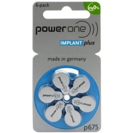 Power One 675 Implant Plus Hearing Aid Battery - 1x Blister