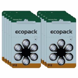 Varta Ecopack 312 Hearing Aid Batteries Pack Of 60