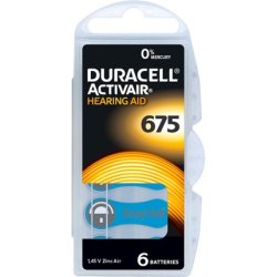 Duracell 400x Activair Gr 675 Hearing Aid Batteries 6-Pack Pr44 Blue