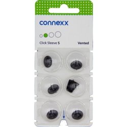 Connexx Click Sleeve Vented S Dome Silicone Hearing Aid Domes, 6-Pack, Green