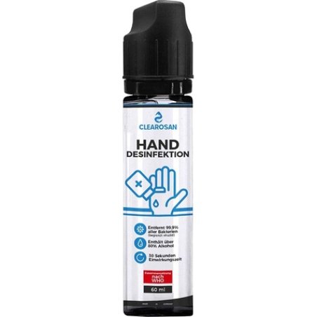 CLEAROSAN Hand Sanitizer 60ml Bottle Kills 99.9% of Germs with 80% Alcohol - Made in Germany