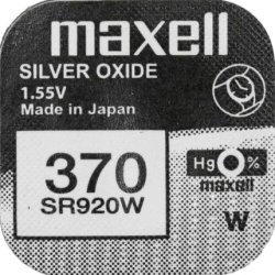 1x Maxell 370 Watch Cell Silver Oxide Sr 920 W V370 M370 1.55 V Blister Of 1