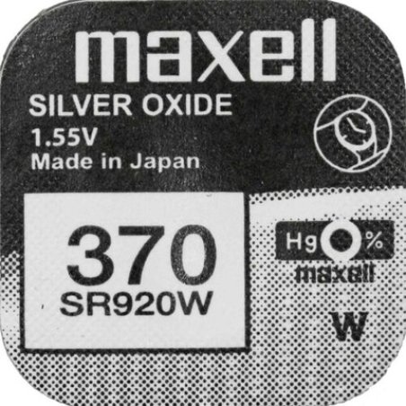 1x Maxell 370 Watch Cell Silver Oxide Sr 920 W V370 M370 1.55 V Blister Of 1