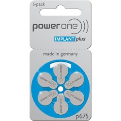 Varta Power One Implant Plus Hearing Aid Batteries P675 PR44 - Pack of 6