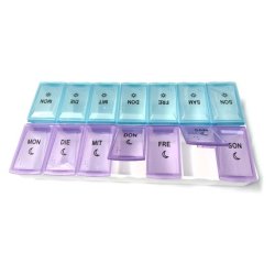 EWANTO Tablet Box Pill Box 7 Days Morning Evening 14 Compartments - Pack of 2
