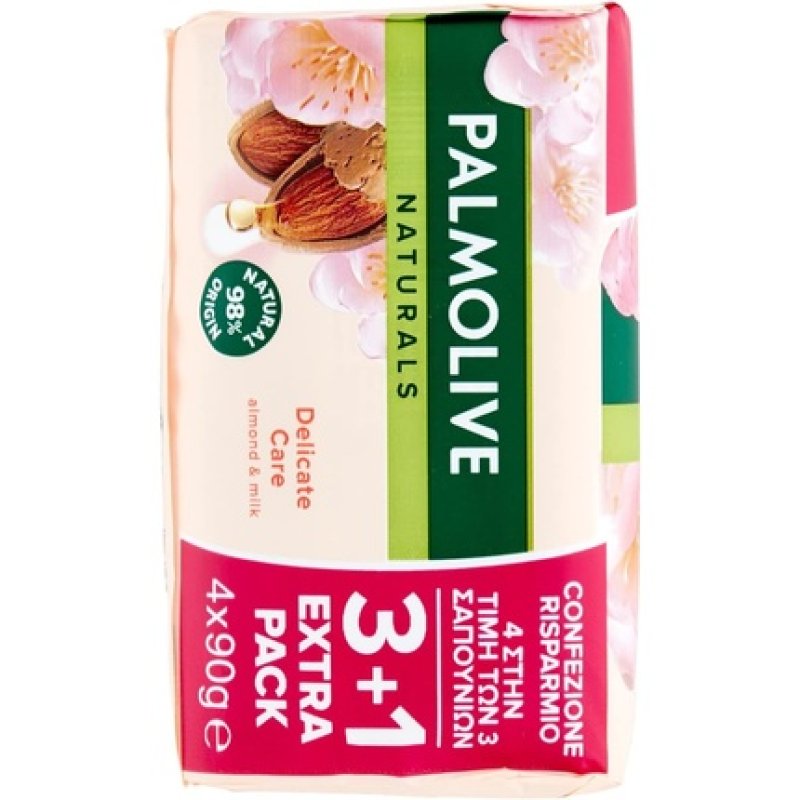 Palmolive Delicate Care Toiletry Soap with Almond Milk 360g - Pack of 4