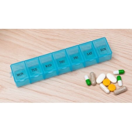 7 Day Pill Box with Keychain Blue - 1 Box