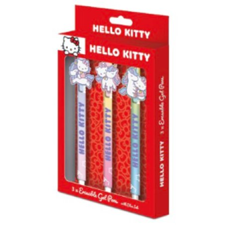 HELLO KITTY - 3 Stylos à Gel Effaçable Head Topper