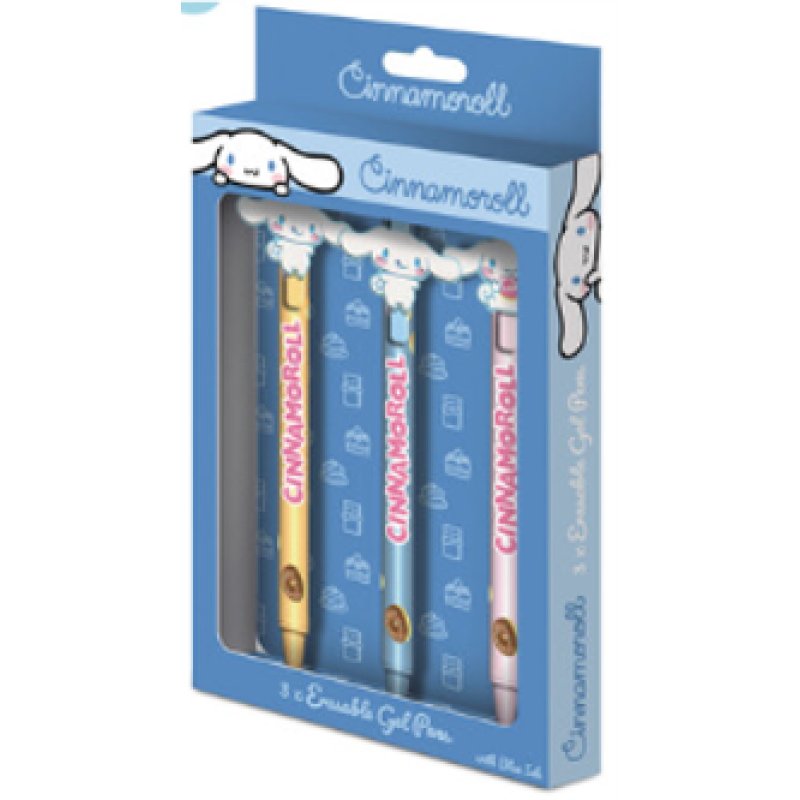 CINNAMOROLL - 3 Stylos à Gel Effaçable Head Topper