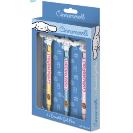 CINNAMOROLL - 3 Stylos à Gel Effaçable Head Topper