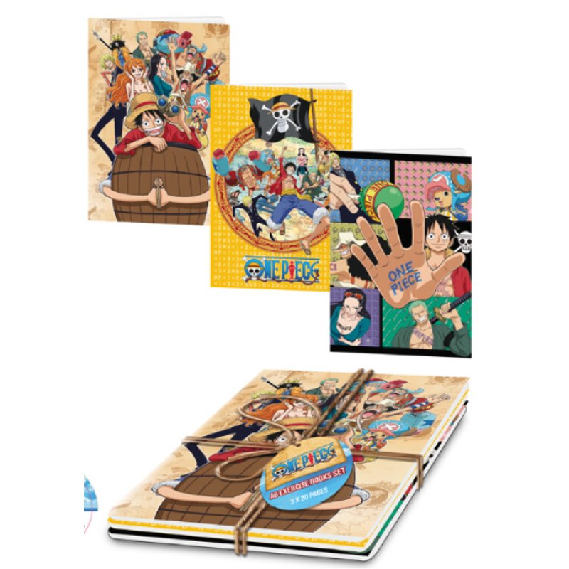 ONE PIECE - Set de 3 Livres d'Exercices