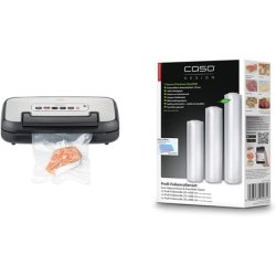 CASO VRH 590 Advanced Vacuum Sealer with 2.5mm Seal and Professional Film Rolls - Bundle with 4/1 Pack of 20x600cm, 1