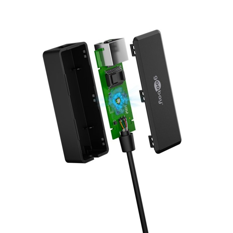 Carte Réseau Goobay USB-C vers RJ45 Gigabit (Noir)