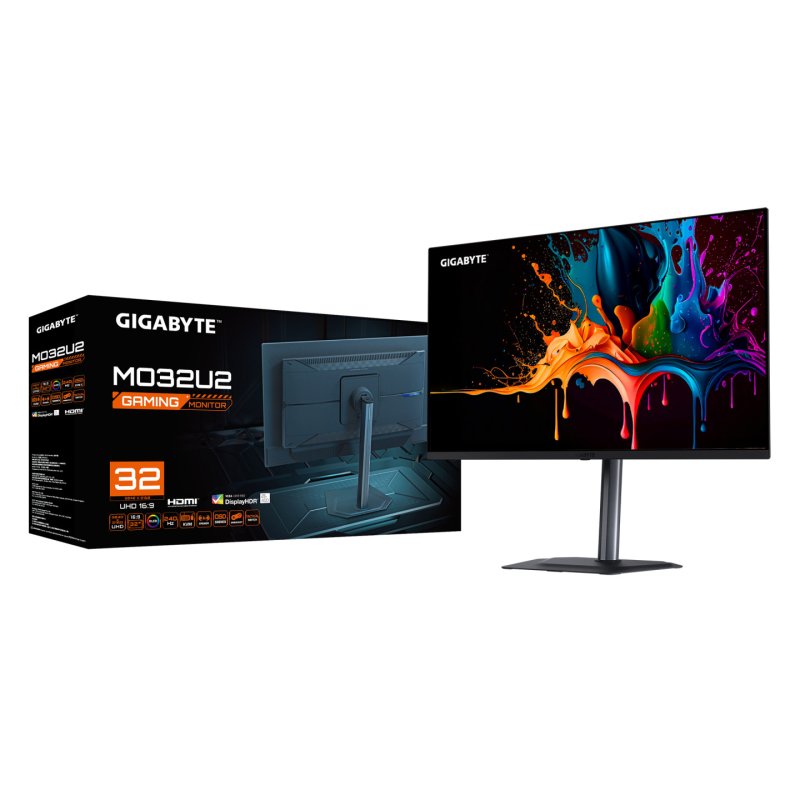 GIGABYTE MO32U2 Moniteur Gaming OLED 32” 4K UHD - 3840 x 2160, 240Hz, 0.03ms, 250 cd/m², G-Sync Compatible, FreeSync
