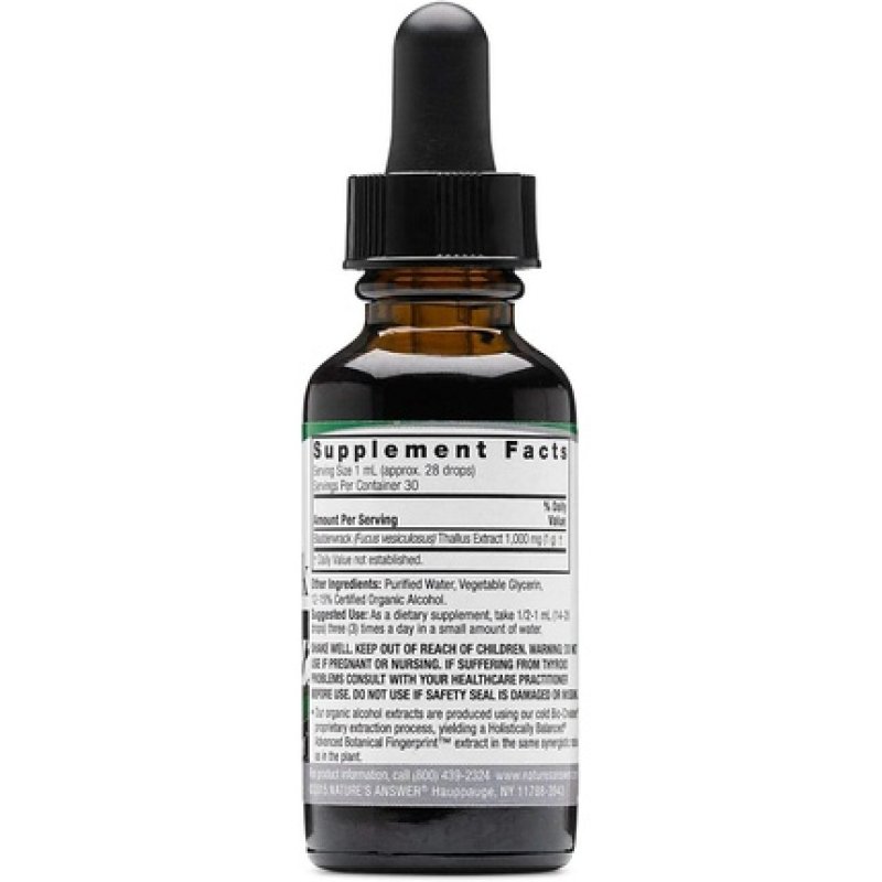 Nature's Answer Bladderwrack Thallus with Organic Low Alcohol 1 Fluid Ounce