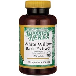 Swanson White Willow Bark Extract Promotes Joint Support and Muscle Relief 120 Capsules 500mg - Pack of 2