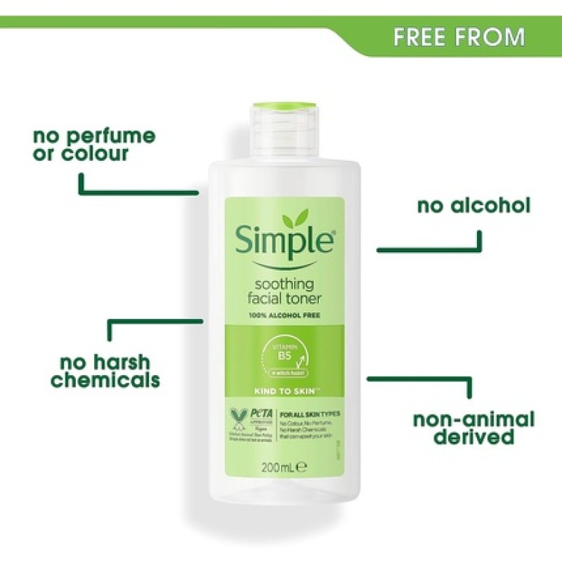 Simple Kind to Skin Soothing Facial Toner Alcohol-Free 200ml