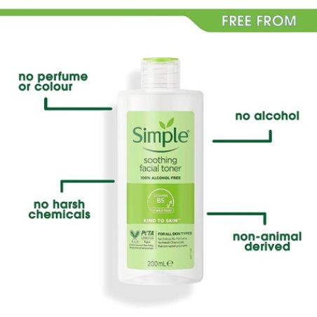 Simple Kind to Skin Soothing Facial Toner Alcohol-Free 200ml