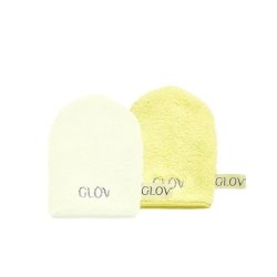 Glov Wateronly Skin Makeup Remover And Face Cleansing Glove Baby Banana Ivory 2 Pieces