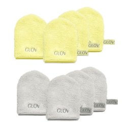 Glov Wateronly Skin Makeup Remover And Face Cleansing Glove Baby Banana 4 Pieces Silver Stone 4 Pieces